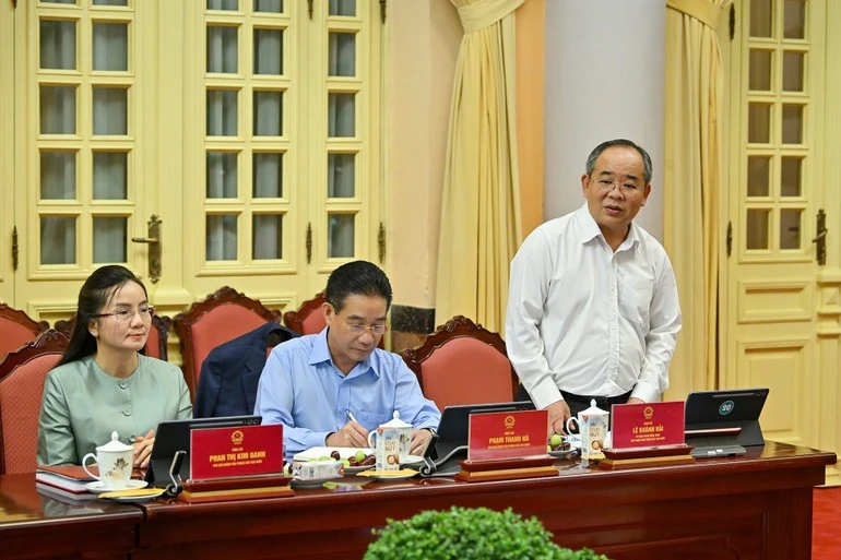 Chủ nhiệm Văn phòng Chủ tịch nước Lê Khánh Hải phát biểu tại cuộc họp.