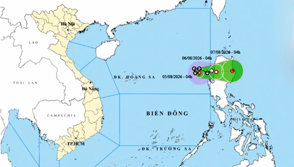 Vị trí và đường đi của bão số 3. Ảnh: thoitietvietnam.gov.vn