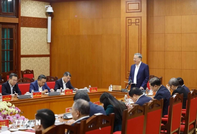 Tổng Bí thư Tô Lâm phát biểu. (Ảnh: Thống Nhất/TTXVN)