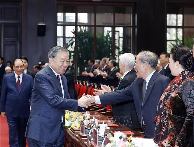 Tổng Bí thư Tô Lâm và các đại biểu tại Lễ kỷ niệm.