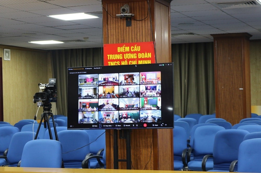Hội nghị được kết nối trực tuyến với các Tỉnh, Thành đoàn, Đoàn trực thuộc.