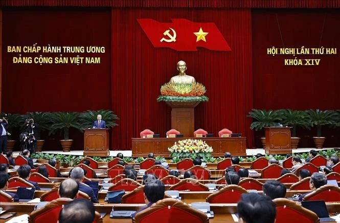 Tổng Bí thư Tô Lâm phát biểu bế mạc Hội nghị lần thứ hai Ban Chấp hành Trung ương Đảng khoá XIV.