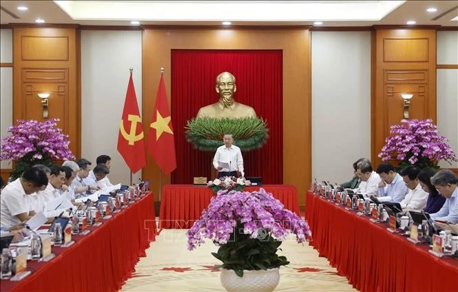 Tổng Bí thư, Chủ tịch nước Tô Lâm, Trưởng Ban Chỉ đạo Trung ương về tổng kết thực tiễn và nghiên cứu sửa đổi, bổ sung Điều lệ Đảng phát biểu chỉ đạo. Ảnh: Thống Nhất/TTXVN