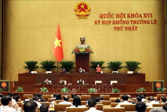 Phó Chủ tịch Quốc hội Nguyễn Thị Thanh điều hành phiên họp. Ảnh: An Đăng/TTXVN