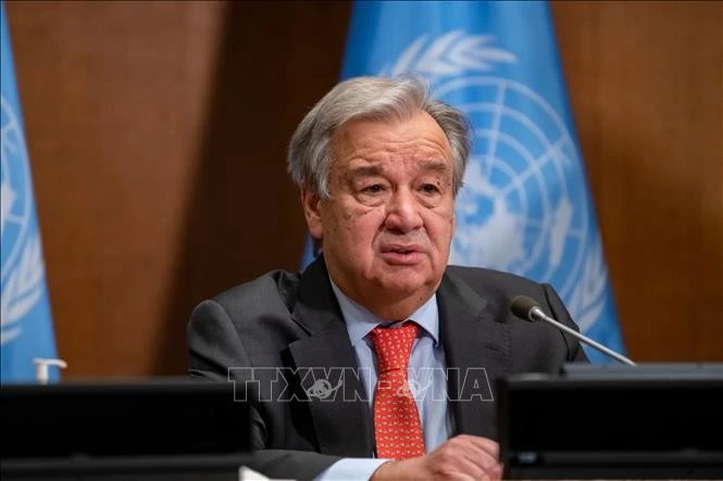 Tổng thư ký Liên hợp quốc Antonio Guterres phát biểu tại trụ sở LHQ ở New York, Mỹ.