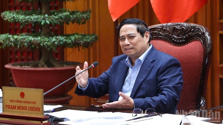 Thủ tướng Chính phủ Phạm Minh Chính phát biểu ý kiến chỉ đạo.