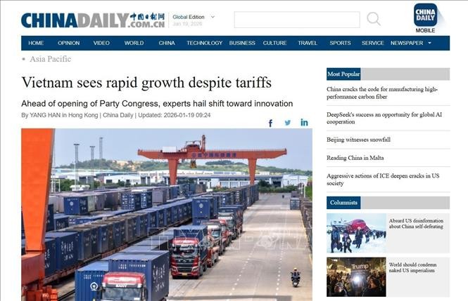 Bài viết đăng tải trên trang https://global.chinadaily.com ngày 19/1.