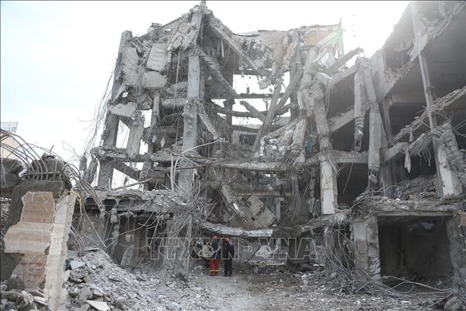 Toà nhà bị phá huỷ sau các cuộc không kích của Israel xuống thủ đô Tehran, Iran ngày 12/3/2026.