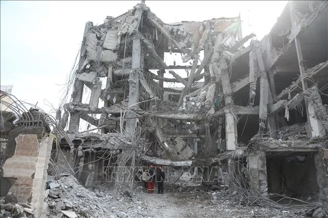 Toà nhà bị phá huỷ sau các cuộc không kích của Israel xuống thủ đô Tehran, Iran ngày 12/3/2026.