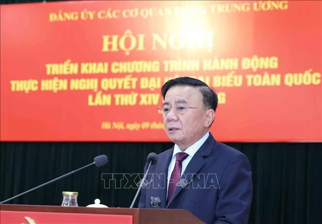 Đồng chí Trần Cẩm Tú, Ủy viên Bộ Chính trị, Thường trực Ban Bí thư, Bí thư Đảng ủy các cơ quan Đảng Trung ương phát biểu chỉ đạo hội nghị.