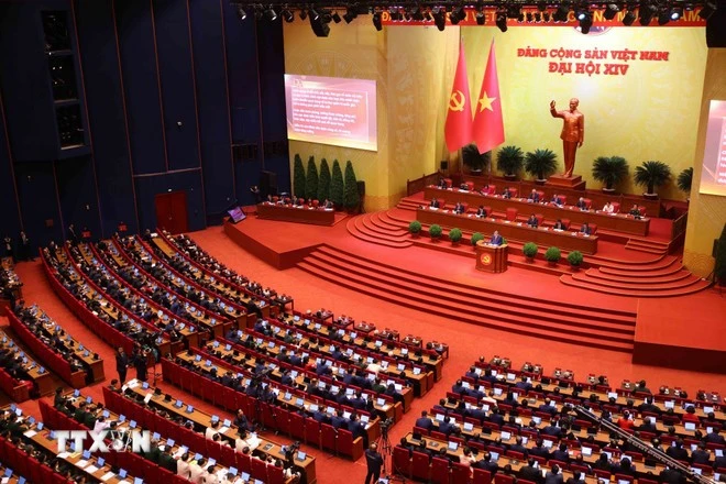 Quang cảnh phiên khai mạc Đại hội XIV của Đảng.
