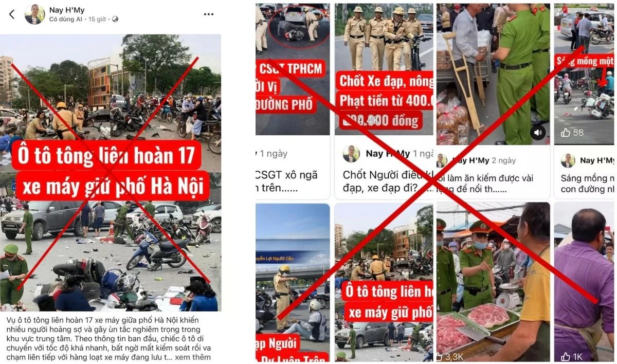 Tài khoản MXH đăng tải các thông tin trình bày theo hướng như tin tức mới, qua đó gây hoang mang, ảnh hưởng đến tình hình an ninh trật tự.