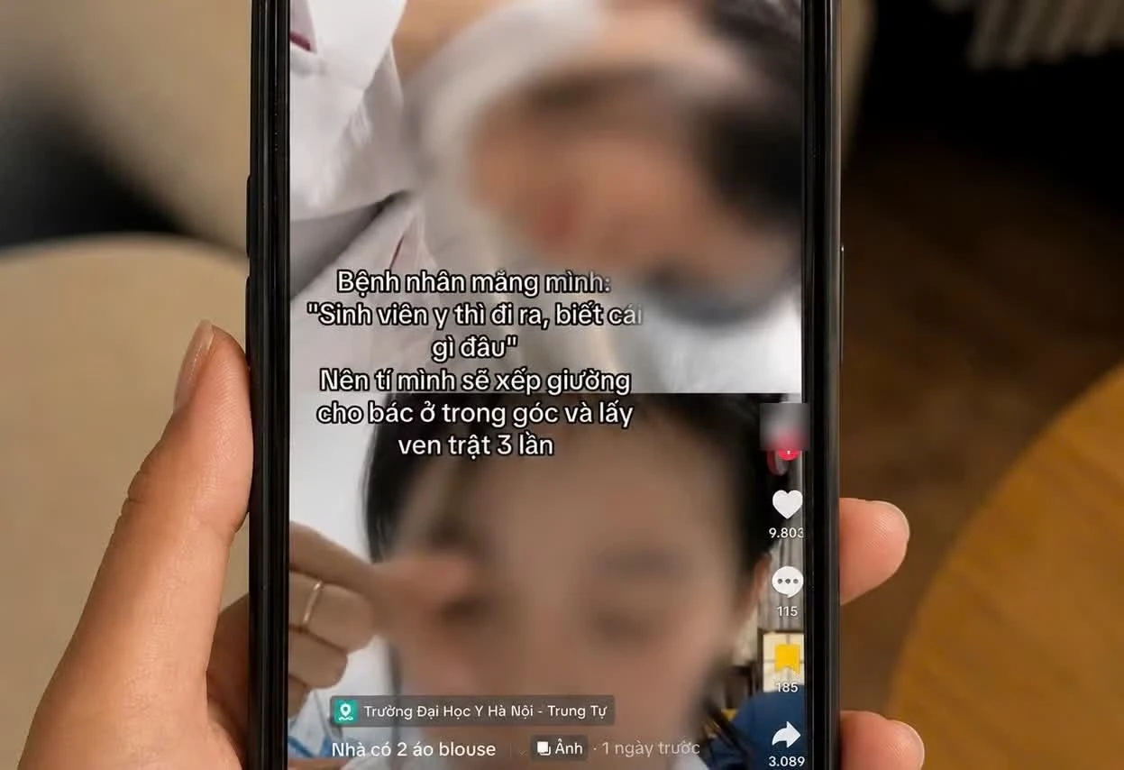 Ảnh chụp màn hình bài đăng của nữ sinh Trường Đại học Y Hà Nội.
