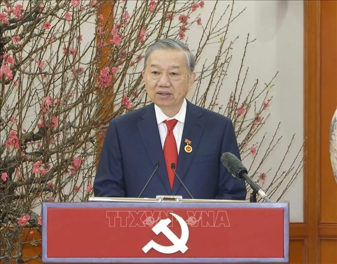Tổng Bí thư Tô Lâm phát biểu.
