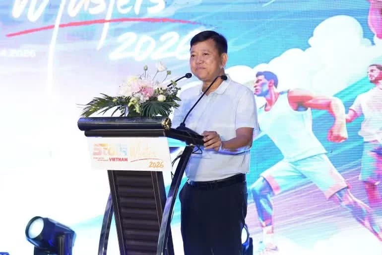 Ông Mạc Xuân Tùng - Trưởng bộ môn pickleball, Cục Thể dục Thể thao Việt Nam phát biểu tại Lễ Công bố giải đấu.