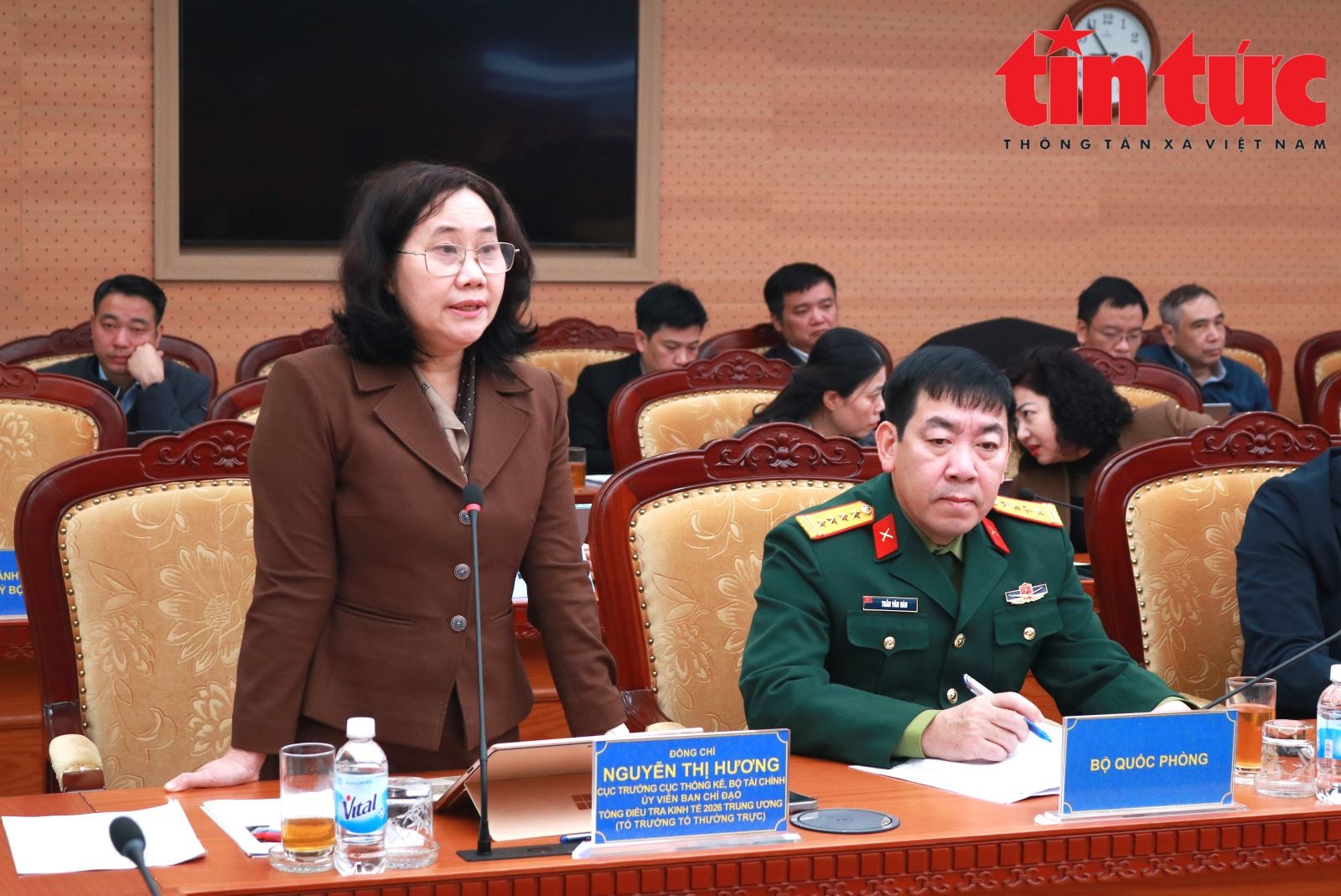 Cục trưởng Cục Thống kê, bà Nguyễn Thị Hương phát biểu tại hội nghị.