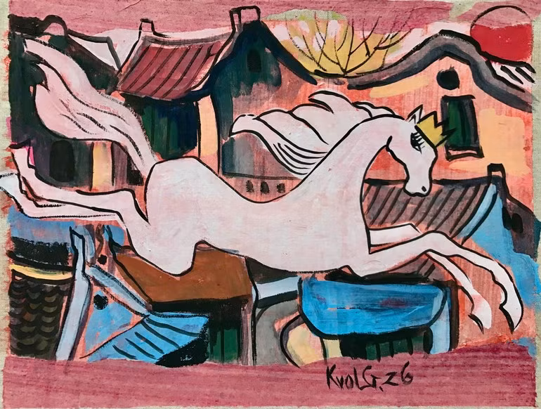 Một trong những tác phẩm hiếm hoi về ngựa phi nước đại trong bộ tranh.