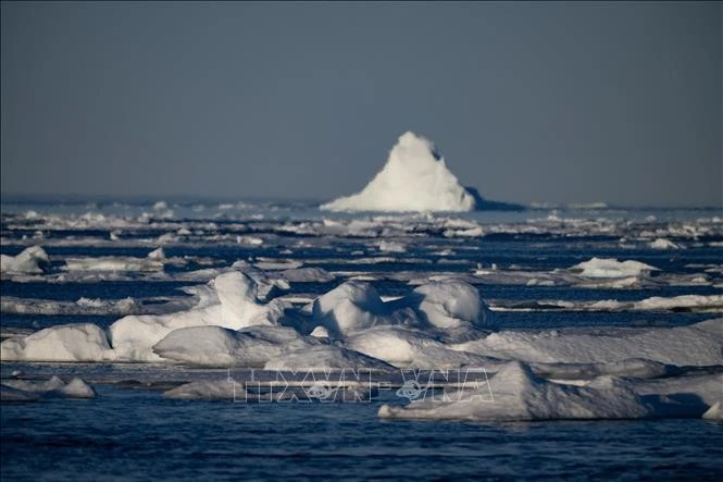 Băng tan do nhiệt độ ấm lên tại đảo Greenland thuộc Bắc Cực.