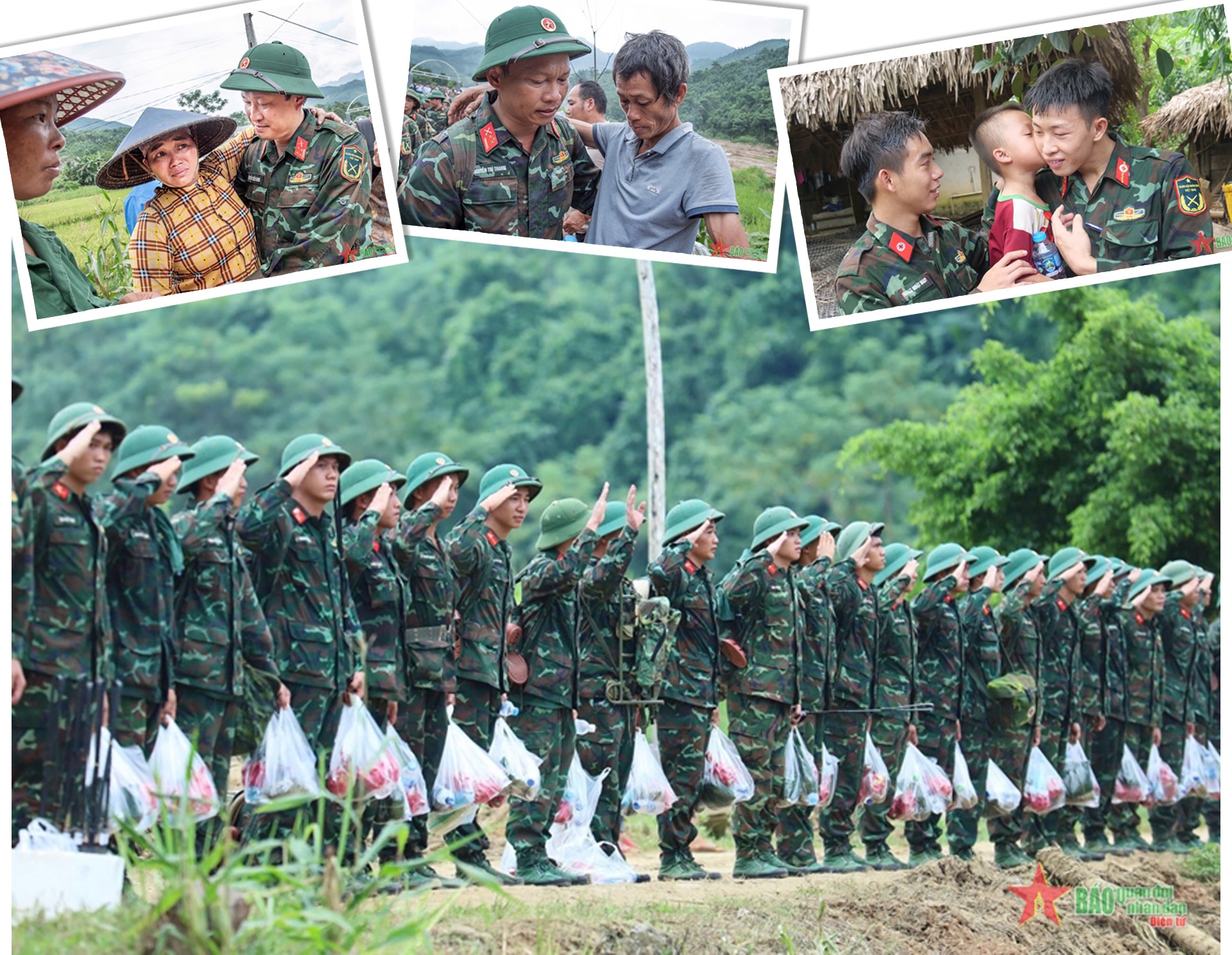 Người dân Làng Nủ lưu luyến chia tay bộ đội.