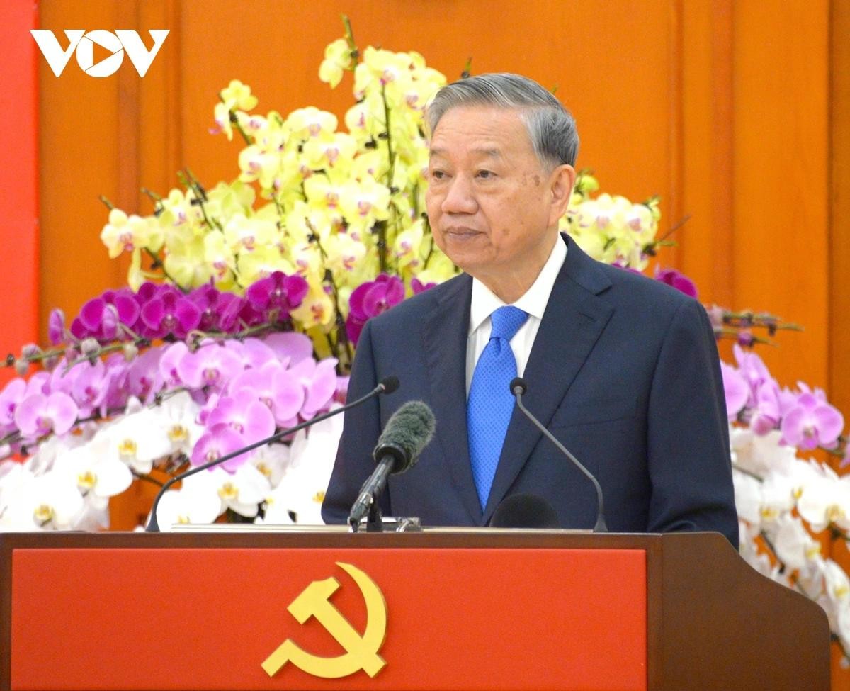 Tổng Bí thư Tô Lâm phát biểu tại hội nghị.