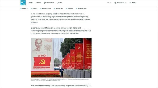 Bài viết đăng tải trên trang https://www.france24.com ngày 16/1.