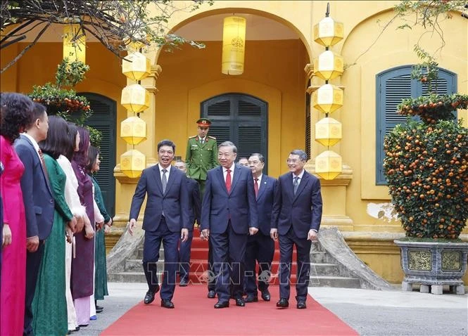 Tổng Bí thư Tô Lâm tại Khu Di tích Hoàng Thành Thăng Long - Hà Nội.