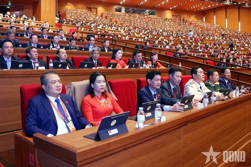 Các đại biểu dự phiên thảo luận trong ngày làm việc thứ ba, Đại hội XIV của Đảng.