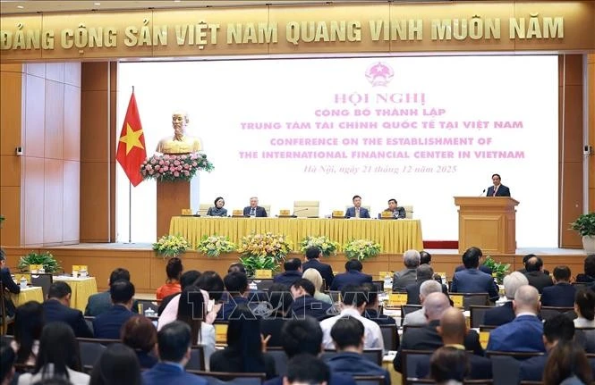 Thủ tướng Phạm Minh Chính phát biểu chỉ đạo tại Hội nghị công bố thành lập Trung tâm Tài chính quốc tế tại Việt Nam.