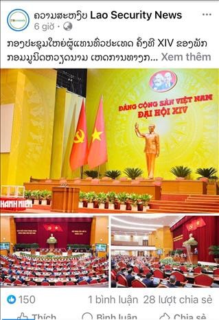 Bài viết "Đại hội Đảng XIV: Sự kiện chính trị trọng đại" trên tờ Công an Lào.