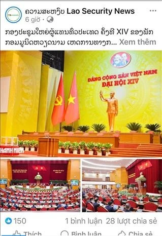Bài viết "Đại hội Đảng XIV: Sự kiện chính trị trọng đại" trên tờ Công an Lào.