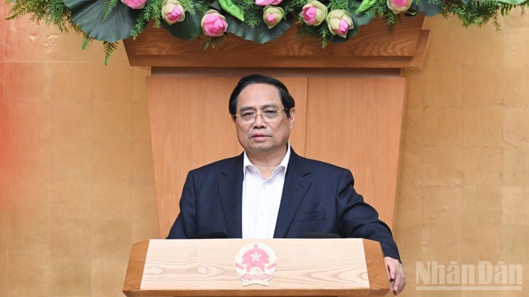 Thủ tướng Phạm Minh Chính phát biểu ý kiến tại phiên họp.