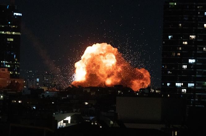 Địa điểm tại Tel Aviv, Israel bị trúng tên lửa từ Iran ngày 28/2/2025.