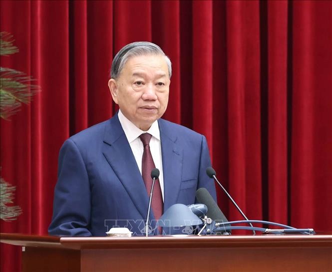 Tổng Bí thư Tô Lâm phát biểu bế mạc Hội nghị lần thứ hai Ban Chấp hành Trung ương Đảng khoá XIV.