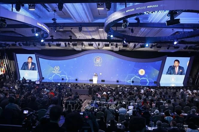 Ông Martin Chungong, Tổng Thư ký Liên minh Nghị viện thế giới (IPU) phát biểu khai mạc IPU-152.