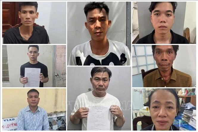 Các bị can trong chuyên án. Ảnh: TTXVN phát