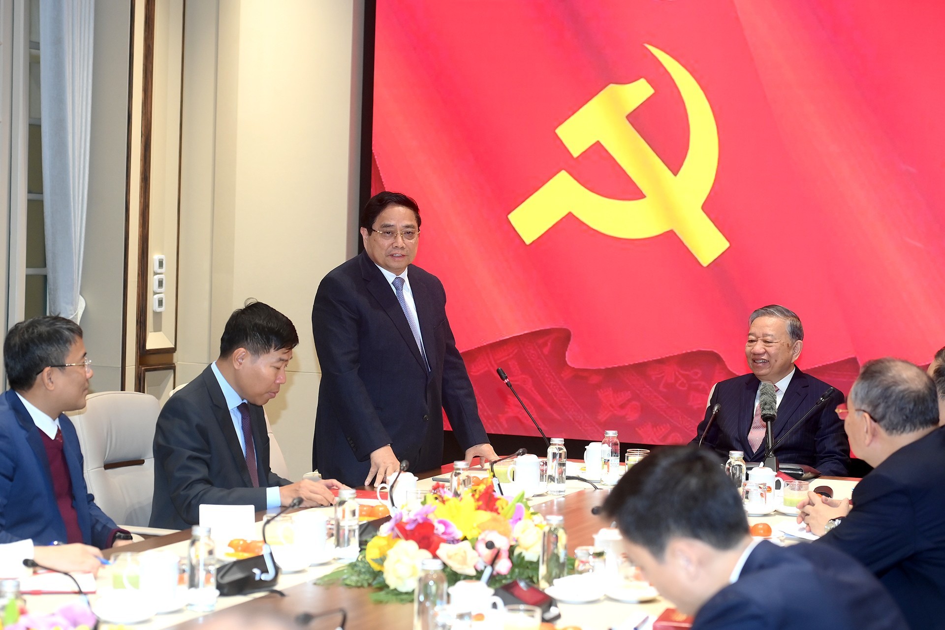 Thủ tướng Chính phủ Phạm Minh Chính phát biểu tại cuộc làm việc. (Ảnh: ĐĂNG KHOA)