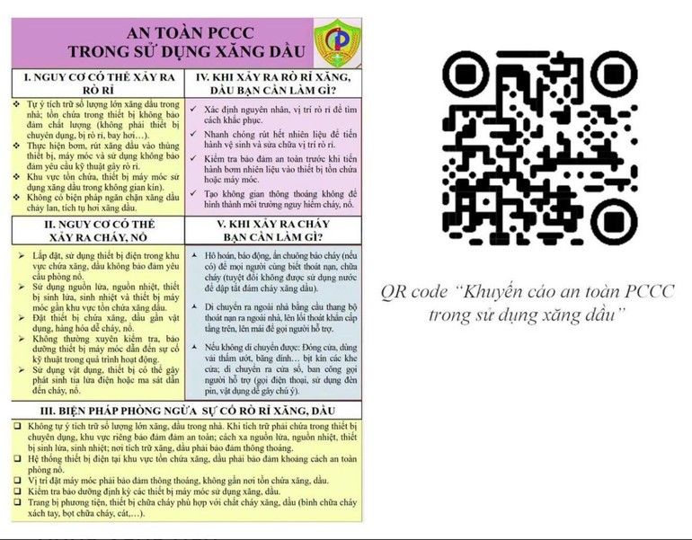 Cục Cảnh sát phòng cháy, chữa cháy và cứu nạn, cứu hộ, Bộ Công an khuyến cáo người dân không tích trữ xăng dầu.