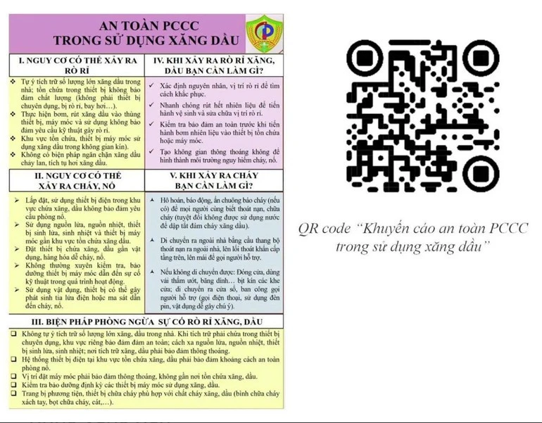 Cục Cảnh sát phòng cháy, chữa cháy và cứu nạn, cứu hộ, Bộ Công an khuyến cáo người dân không tích trữ xăng dầu.