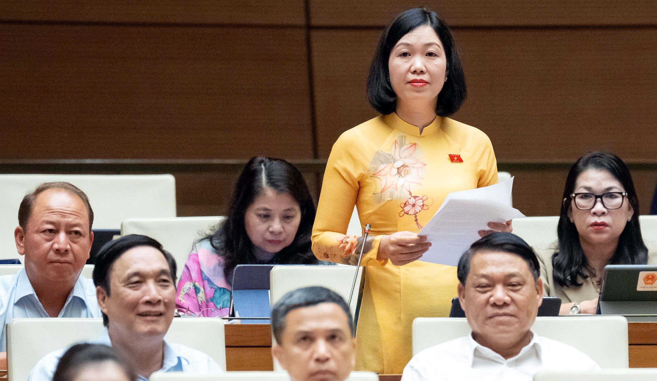 Đại biểu Nguyễn Thị Lan Anh phát biểu ý kiến. qh5525.jpg