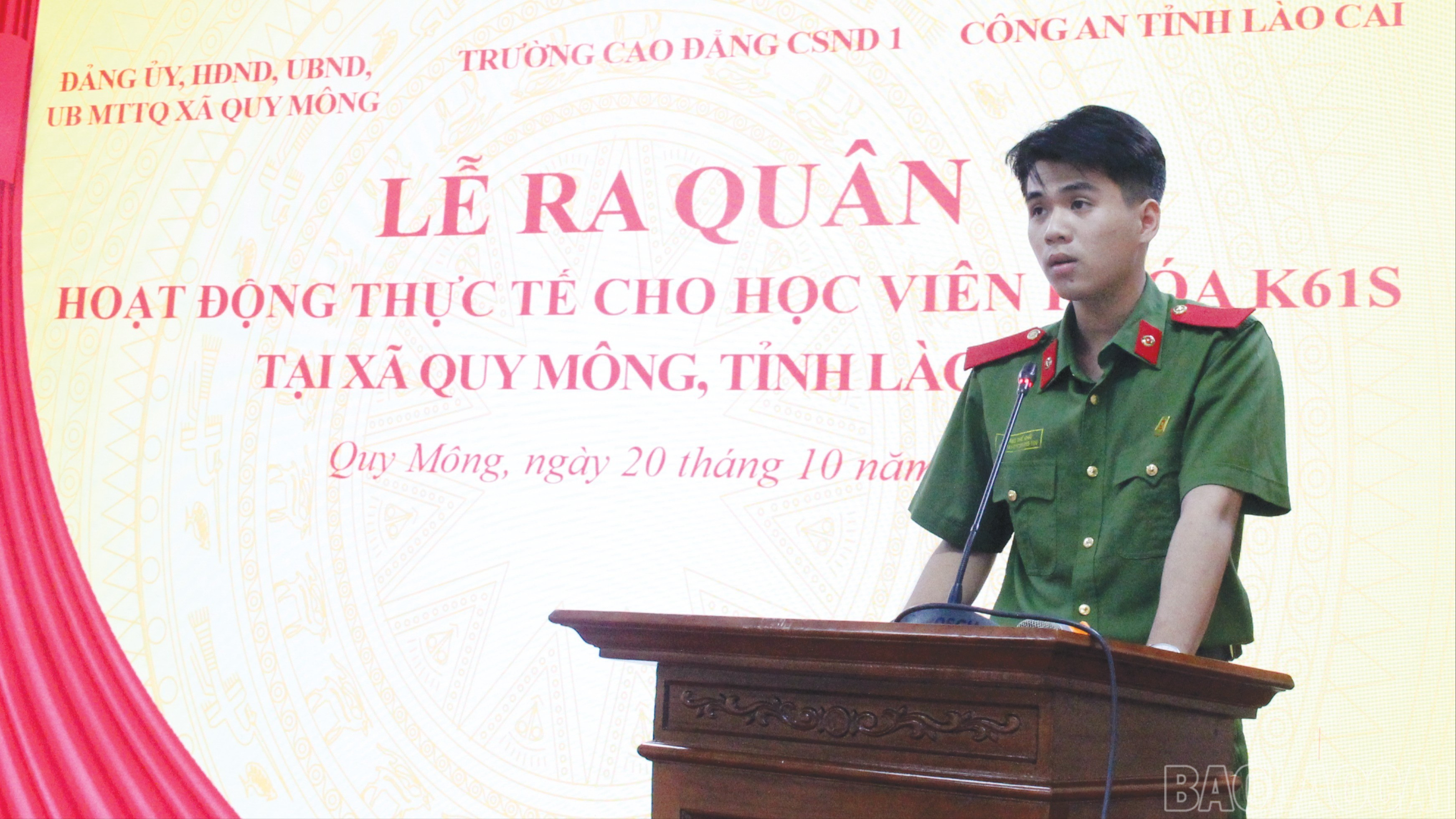 Đại diện học viên phát biểu ý kiến. baolaocai-br_5-6638.jpg