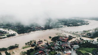 Ngập lụt trên địa bàn huyện Văn Yên tr&#111;ng cơn bão số 3 (YAGI) năm 2024.