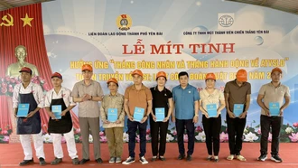 Thành phố Yên Bái: Mít tinh hưởng ứng “Tháng công nhân và tháng hành động về an toàn vệ sinh lao động” năm 2025