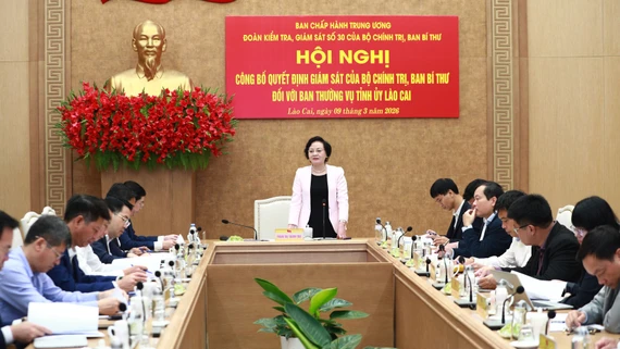 Phó Thủ tướng Chính Phủ Phạm Thị Thanh Trà chủ trì Hội nghị Công bố quyết định kiểm tra, giám sát của Bộ Chính trị, Ban Bí thư đối với Ban Thường vụ Tỉnh ủy Lào Cai