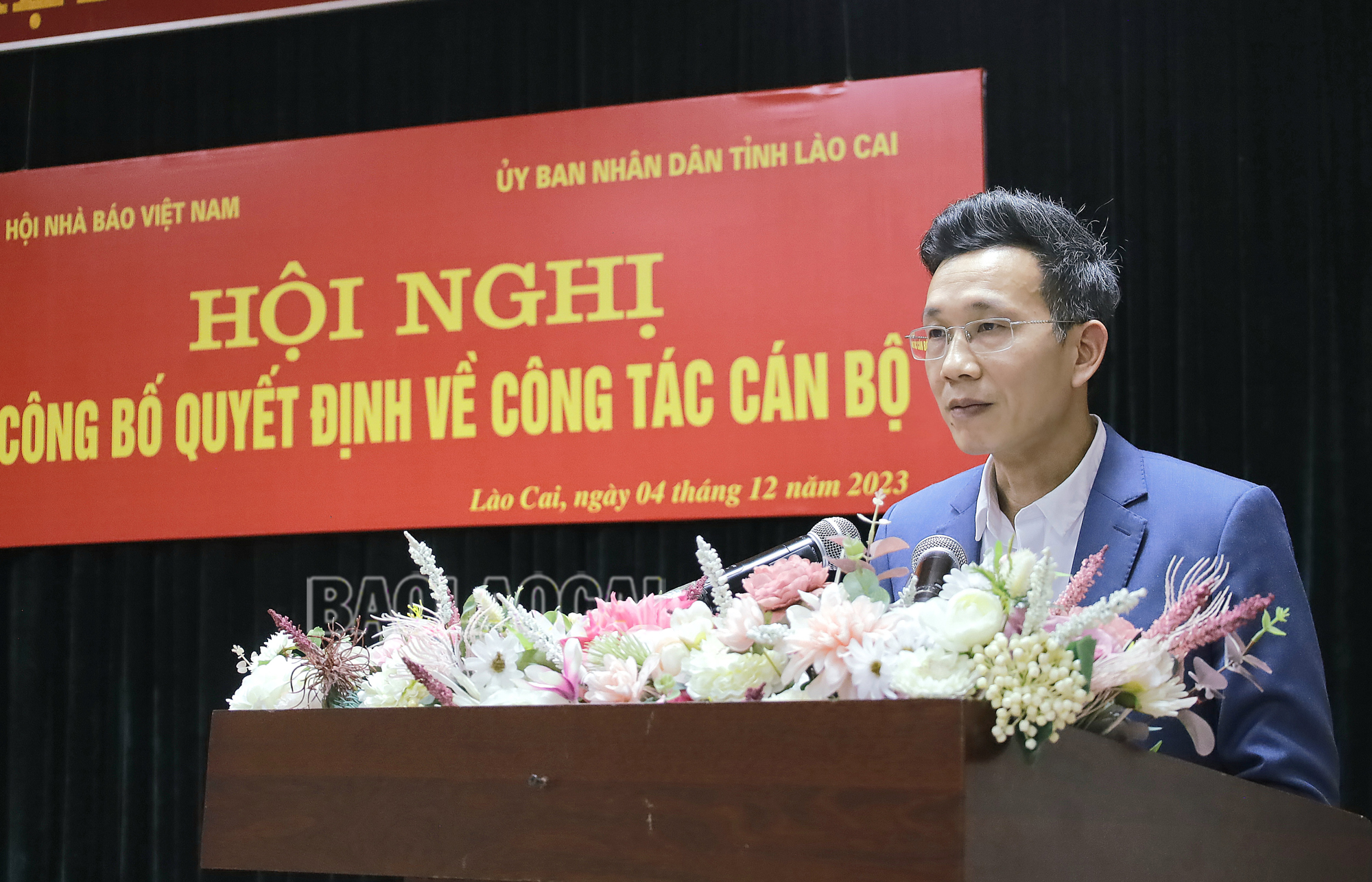 Nhà báo Lê Trường Giang phát biểu nhận nhiệm vụ. CT Hoinhabao (4).JPG