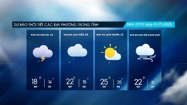 Ngày nhiều mây, đêm có mưa vài nơi