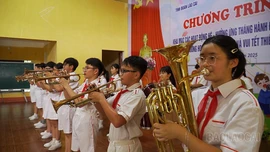 Đội nghi lễ Trung tâm Thanh thiếu nhi tỉnh Lào Cai sẵn sàng tham gia Liên hoan “Tiếng kèn Đội ta”