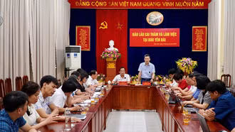 Báo Lào Cai và Báo Yên Bái làm việc thống nhất mô hình hoạt động sau sáp nhập