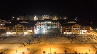 Xuyên đêm thi công dự án trường nội trú biên giới A Mú Sung