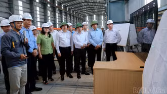 Thường trực Tỉnh ủy kiểm tra tiến độ thi công Dự án Nhà máy tuyển quặng Apatit cùng hồ thải quặng đuôi Làng Phúng