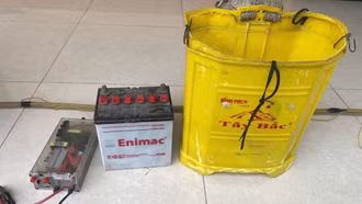 Công an xã Hợp Thành xử phạt đối tượng sử dụng kích điện khai thác thủy sản trái phép